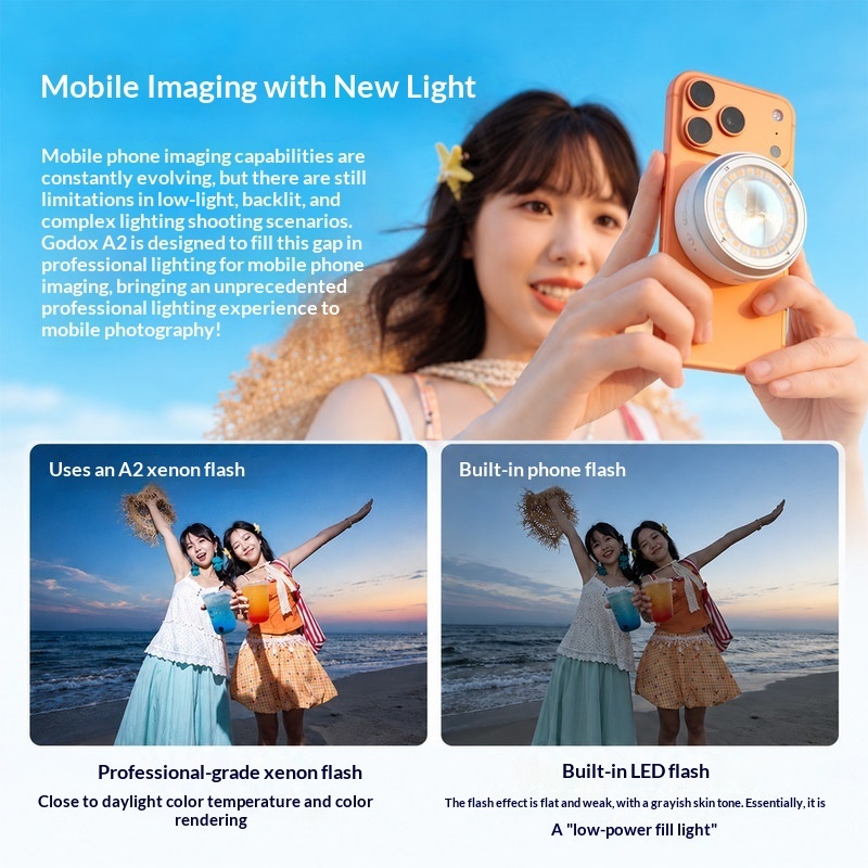 Godox A2 Smartphone Xenon Flas - Photography Mobile Lighting ulasan dan harga